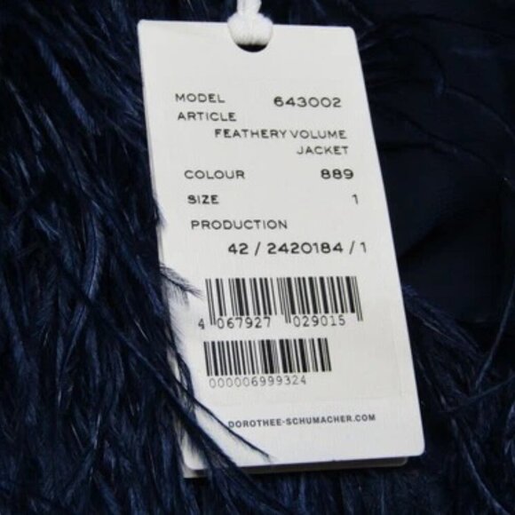 NEW DOROTHEE SCHUACHER Jacket Midnight Blue Size XS Feathery Volume Polyester - Picture 13 of 13